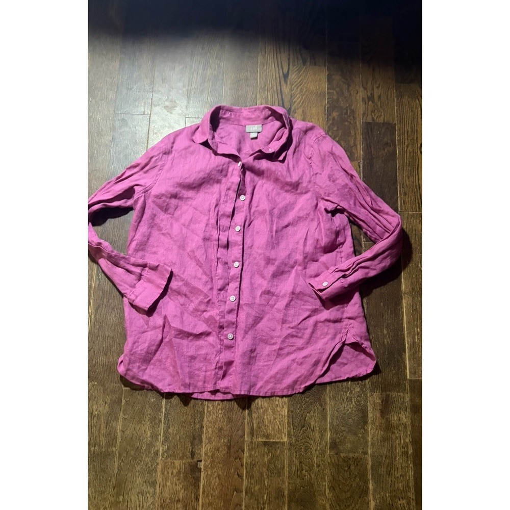 J. Jill Linen Button Down Women's XS Pink Long Sleeve
